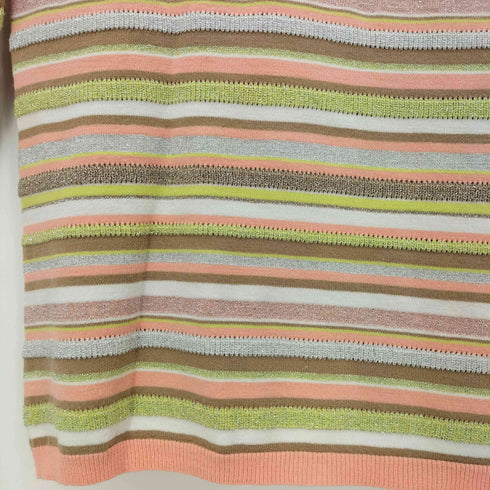 クレージュ courreges リブ切替 ラメ ボーダー ワイドネックニット レディース 9R