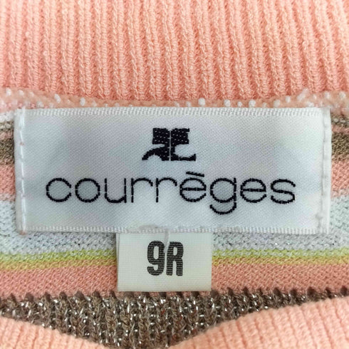 クレージュ courreges リブ切替 ラメ ボーダー ワイドネックニット レディース 9R