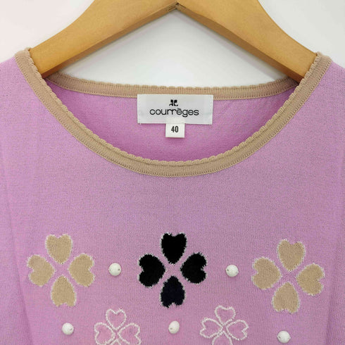 クレージュ courreges ナイロンレーヨン クローバー ニット レディース 40
