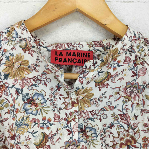 マリンフランセーズ la marine francaise ノーカラー フラワー総柄 シャツブラウス レディース