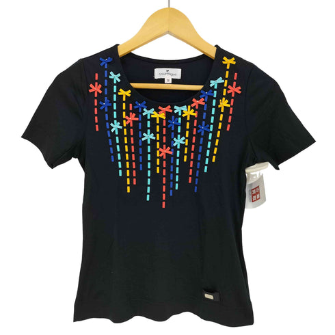 クレージュ courreges マルチカラー リボン クルーネックTシャツ レディース JPN:38