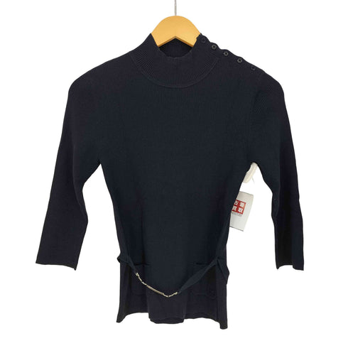 クレージュ courreges ベルトデザイン ハイネック リブニット レディース JPN:38