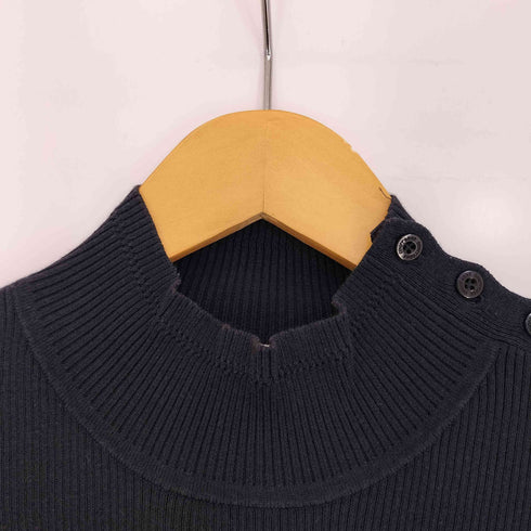 クレージュ courreges ベルトデザイン ハイネック リブニット レディース JPN:38
