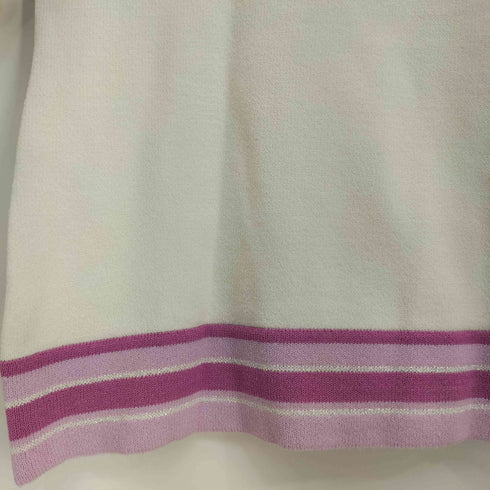 クレージュ courreges リブライン 花 ロゴ クルーネックニット レディース JPN:38