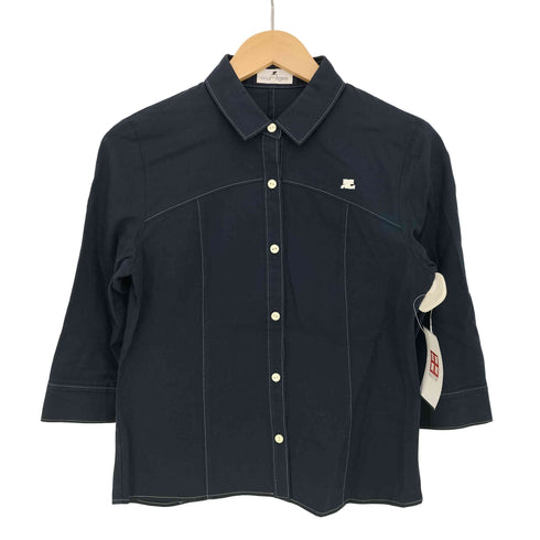 クレージュ courreges ロゴ ステッチ 七分丈シャツ レディース 9R