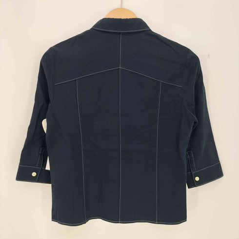 クレージュ courreges ロゴ ステッチ 七分丈シャツ レディース 9R