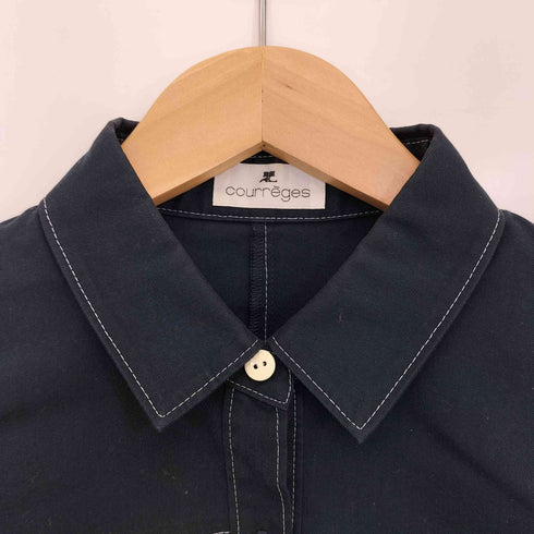 クレージュ courreges ロゴ ステッチ 七分丈シャツ レディース 9R