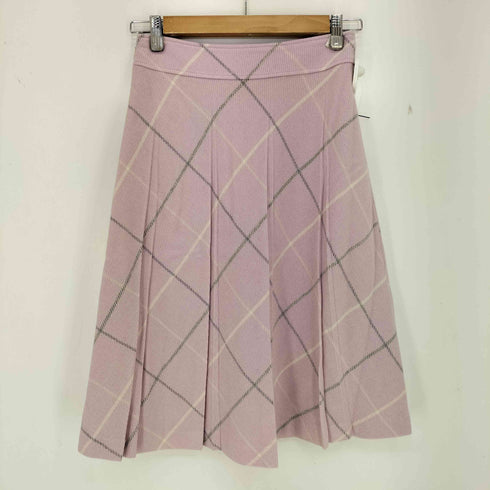 クレージュ courreges ウールカシミヤ チェック プリーツスカート レディース 64-91