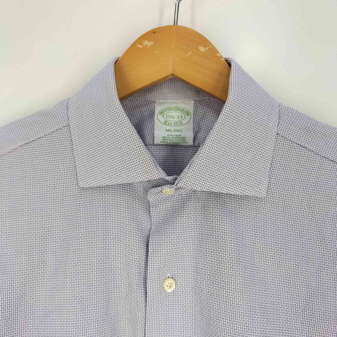 ブルックスブラザーズ BROOKS BROTHERS MILANO ワイドカラーシャツ ドレスシャツ メンズ 15½-33