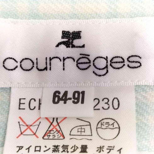 クレージュ courreges ウール ロゴ チェック プリーツスカート レディース 64-9