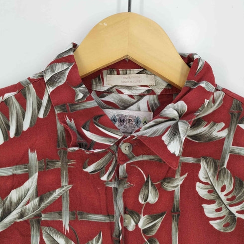 カンピアモダ CAMPIA MODA リーフ柄 レーヨン アロハシャツ メンズ import:L