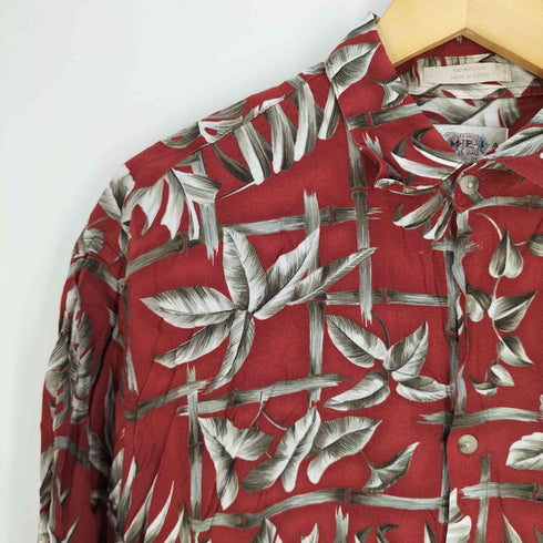 カンピアモダ CAMPIA MODA リーフ柄 レーヨン アロハシャツ メンズ import:L