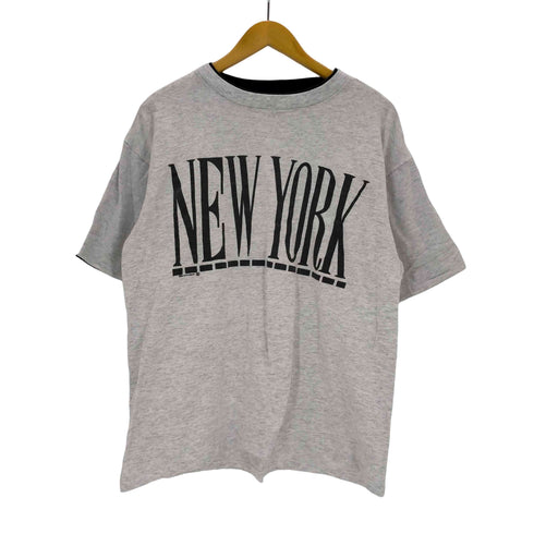 new york ダブルフェイス プリントクルーネックTシャツ メンズ