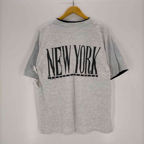 new york ダブルフェイス プリントクルーネックTシャツ メンズ