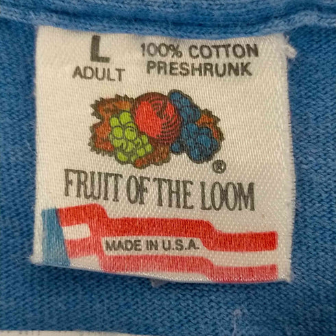 フルーツオブザルーム FRUIT OF THE LOOM 80s USA製 ロゴプリントクルーネックTシャツ メンズ import:L