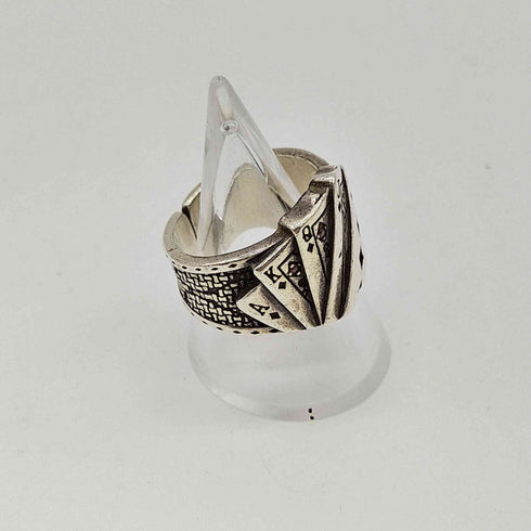 Silver925 刻印 Porker Trump Ring トランプ ポーカー リング メンズ 17号