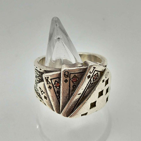 Silver925 刻印 Porker Trump Ring トランプ ポーカー リング メンズ 17号