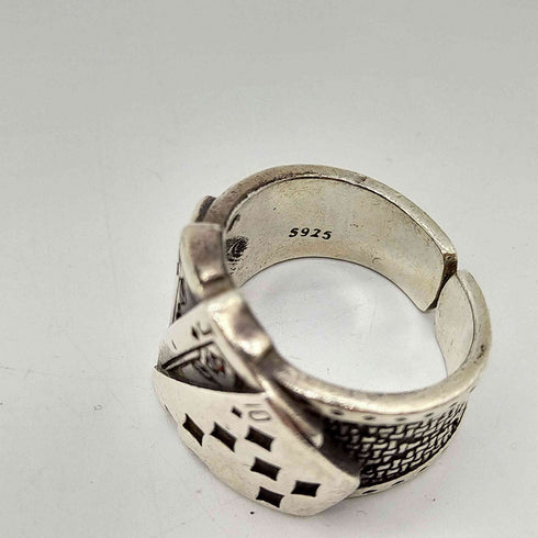 Silver925 刻印 Porker Trump Ring トランプ ポーカー リング メンズ 17号