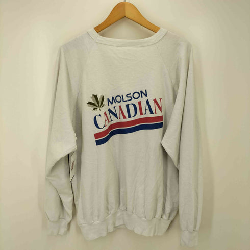 80S INTRAMURALS UM CANADIAN 企業ロゴ スポーツ シルエット プリント クルーネック ラグラン スウェット コピーライトJUSY 88 メンズ