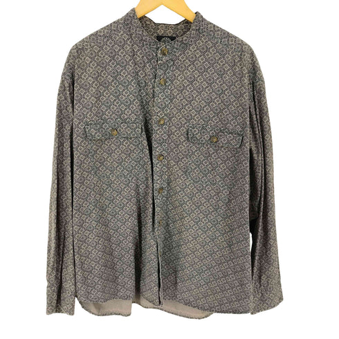 ドッカーズ DOCKERS リメイク 総柄 バンドカラーシャツ メンズ import:XL