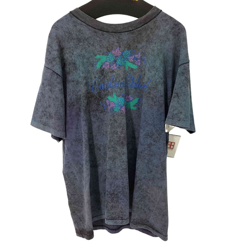 ヘインズ Hanes 90s USA製 BEEFY 染め加工 フラワープリントTシャツ メンズ import:XL