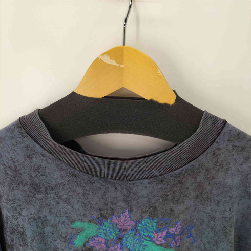 ヘインズ Hanes 90s USA製 BEEFY 染め加工 フラワープリントTシャツ メンズ import:XL
