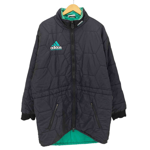 アディダス adidas 90S EQUIPMENT パフォーマンスロゴ刺繍 キルティングハーフコート ダブルジップ メンズ import:L