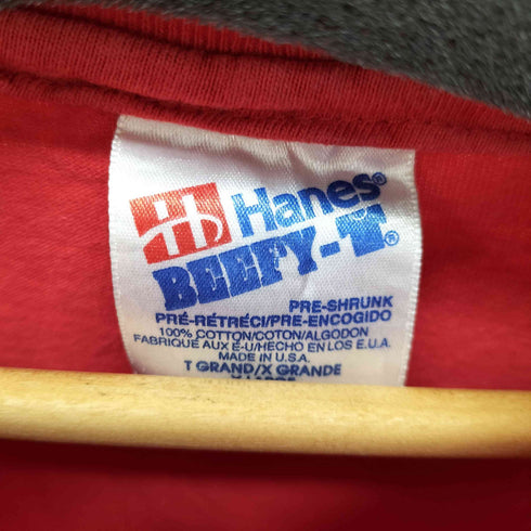 ヘインズ Hanes 90s USA製 BEEFY 企業ロゴ 両面プリントTシャツ メンズ import:XL