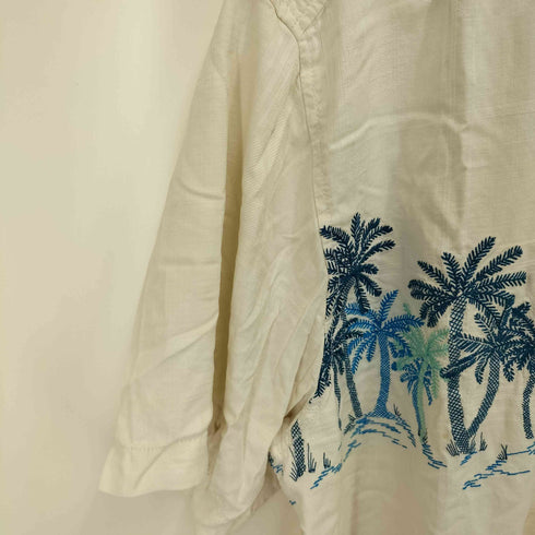 トミーバハマ Tommy Bahama ヤシの木 刺繍 シルク 100% S/S オープンカラー シャツ メンズ import:L