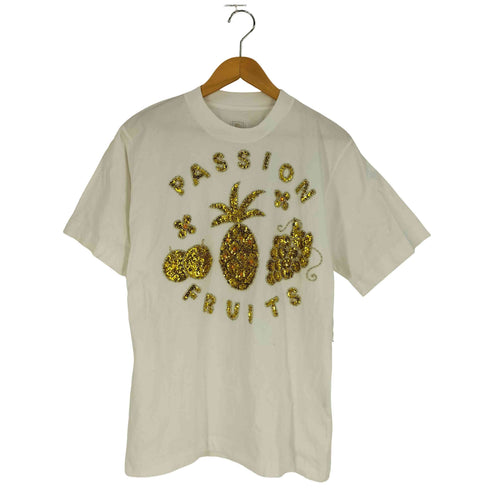 B2 スパンコール装飾 裾&袖シングル クルーネックTシャツ メンズ