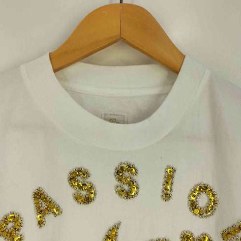 B2 スパンコール装飾 裾&袖シングル クルーネックTシャツ メンズ