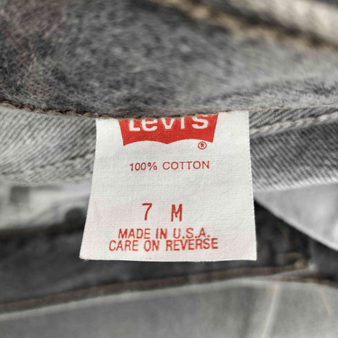 リーバイス Levis 90S 92年製 USA製 544刻印 マッカレン工場 501 先染めブラック デッドストック レディース 7M