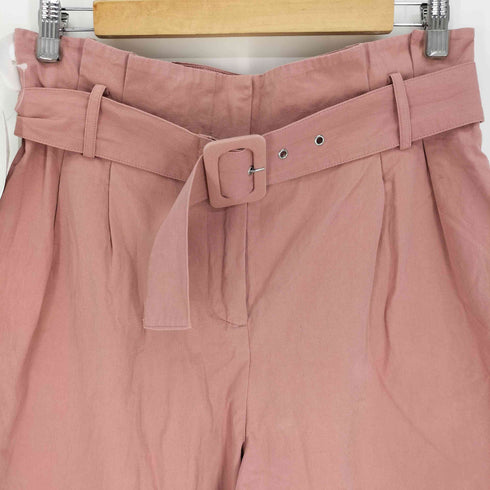 ザラ ZARA ハイウエスト ベルト ワイド パンツ レディース L