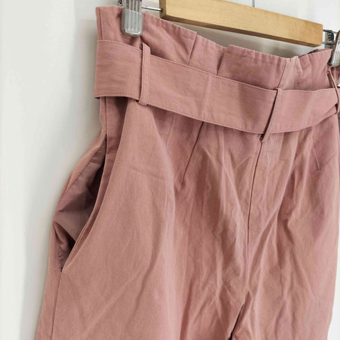 ザラ ZARA ハイウエスト ベルト ワイド パンツ レディース L