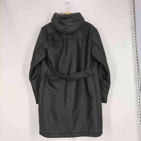 バーバリーブラックレーベル BURBERRY BLACK LABEL 裏地ファー フェイクレザー フーデッド ダッフルコート メンズ import:M