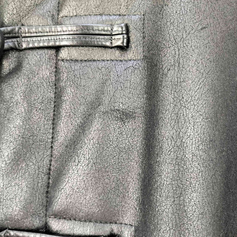 バーバリーブラックレーベル BURBERRY BLACK LABEL 裏地ファー フェイクレザー フーデッド ダッフルコート メンズ import:M