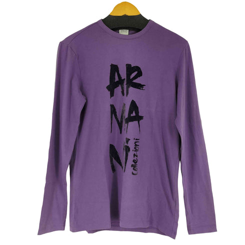 アルマーニコレツィオーニ ARMANI COLLEZIONI ベルベットロゴ クルーネックTシャツ メンズ L