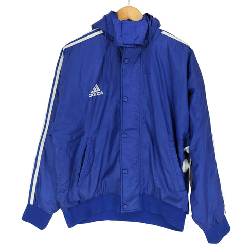 アディダス adidas 90S 万国旗タグ サイドトリコライン フーデッド中綿ジャケット メンズ L