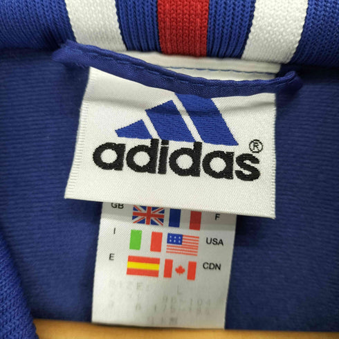 アディダス adidas 90S 万国旗タグ サイドトリコライン フーデッド中綿ジャケット メンズ L