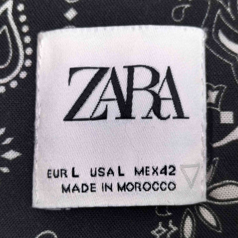 ザラ ZARA ペイズリー レーヨンシャツ メンズ import:L