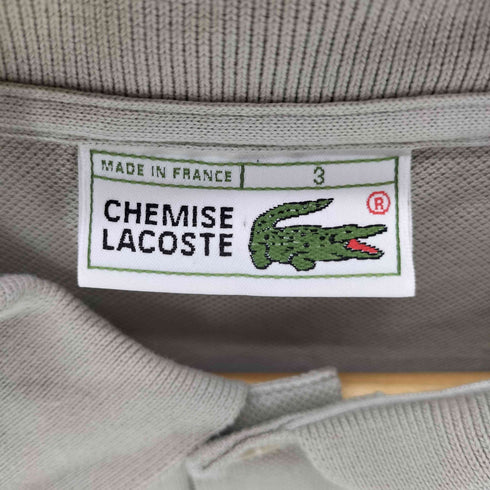シュミーズラコステ CHEMISE LACOSTE 70S フランス製 長袖鹿の子ポロシャツ メンズ JPN:3