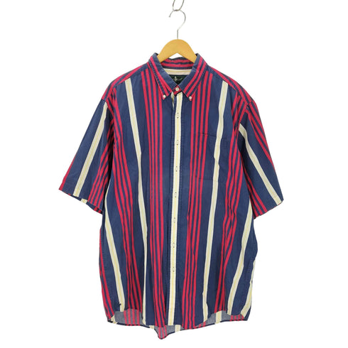 ハントクラブ HUNT CLUB ストライプ柄 半袖 ボタンダウンシャツ メンズ import:XL