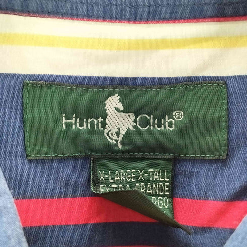 ハントクラブ HUNT CLUB ストライプ柄 半袖 ボタンダウンシャツ メンズ import:XL