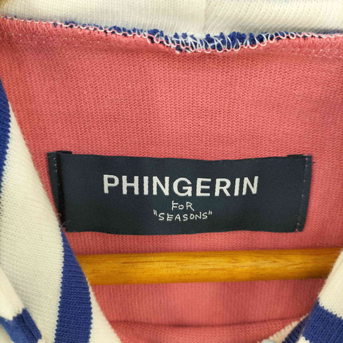 フィンガリン PHINGERIN ボーダーフード付き フロントプリントカットソー メンズ JPN:M
