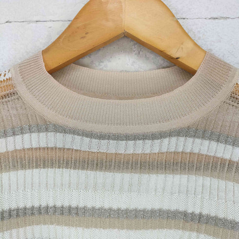 エヌナチュラルビューティーベーシック N.NATURAL BEAUTY BASIC 24SS 編み地切替シアーボーダーニット レディース JPN:M