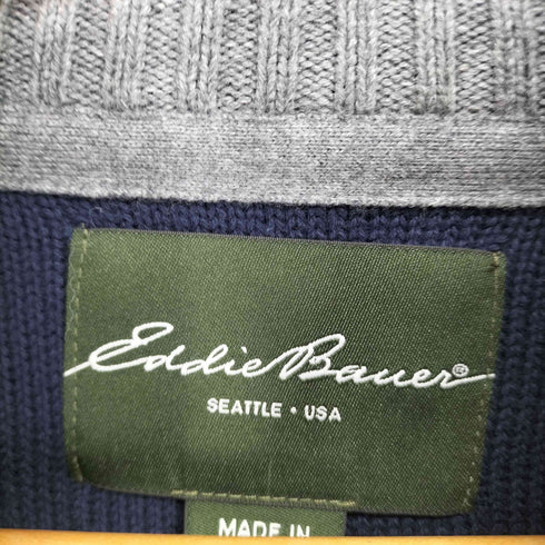 エディーバウアー Eddie Bauer 00S ジップアップカーディガン ドライバーズニット メンズ TXL