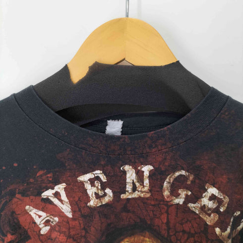 スカルプリント バンドTシャツ メンズ