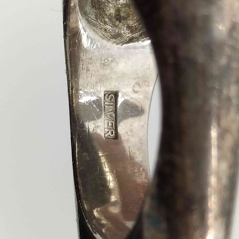 ♯7号 SILVER刻印 ストーンデザインシルバーリング レディース