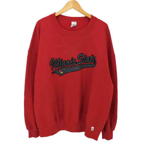 ラッセルアスレチック RUSSELL ATHLETIC 80-90S USA製 ロゴ 刺繍 クルーネック スウェット メンズ import:XXL