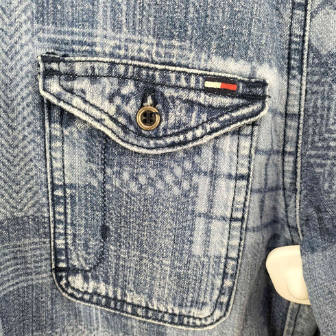 トミーヒルフィガー TOMMY HILFIGER 総柄 デニムシャツ レディース import:XS